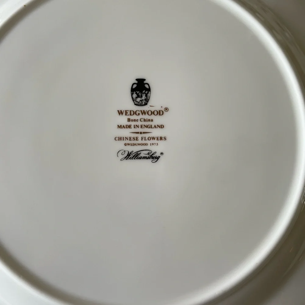 Wedgwood Bone China Salad Plate(s), 8 3/8”, Chinese Flowers, Williamsburg Style
